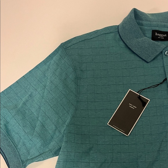 Haggar Men's Aqua Polo Shirt - Picture 5 of 10